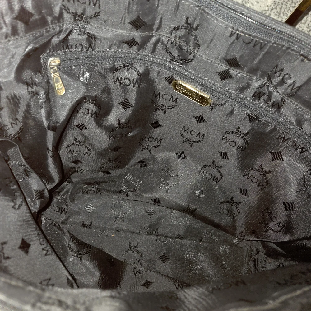 MCM Visetos Monogram Tote with Gold Chains
